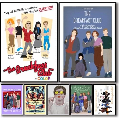 25 Designs Movie The Breakfast Club Whitepaper Poster Artwork Homedecal Fancy Wall Sticker for Coffee House Bar
