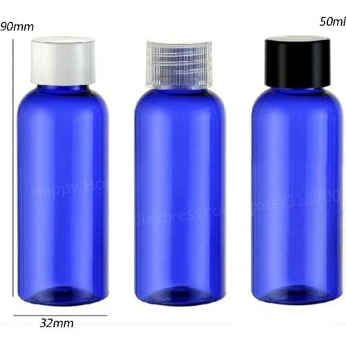 30 x 50ml Hot Sale Cobalt Blue PET Shampoo Shower jar 50cc Cosmetic Plastic Packaging