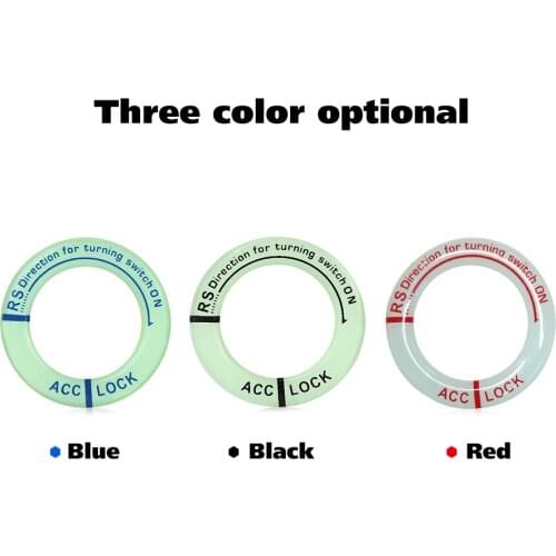 3D Car Ignition Switch Cover Luminous Key Ring Hole Cover Sticker Car Circle Stickers Light Decoration Motorcycle Decal