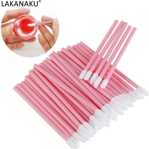 50 PCS Disposable Lip Brush Women Cleaning Lipstick Eyelash Eyebrow Accessories Wholesale Gloss Wands Applicator MakeUp Tool