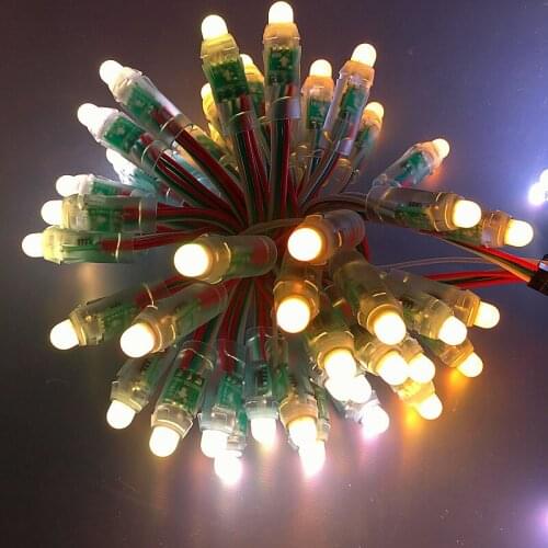 500pcs 12mm WS2811 LED Pixel module string IP68 DC5V input full color 50pcs a string Waterproof Point Lights For Advertisement