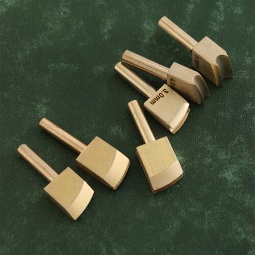 6Pcs/set Leather Electric Brass Solder Soldering Iron Tip To Burn The Edge Leather Craft Press Edge Sealing Tool