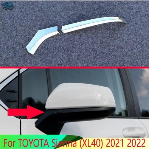 For TOYOTA Sienna (XL40) 2021 2022 Car Accessories ABS Chrome Side Mirror Rear View Wing Chrome Cover Trim Molding Bezel
