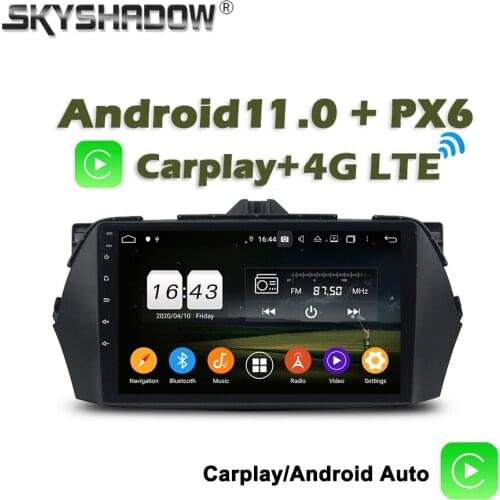 Carplay PX6 DSP 720P Android 10.0 4G + 64G Car DVD Player GPS RDS Radio wifi Bluetooth 5.0 For SUZUKI CIAZ 2013 - 2016 2017