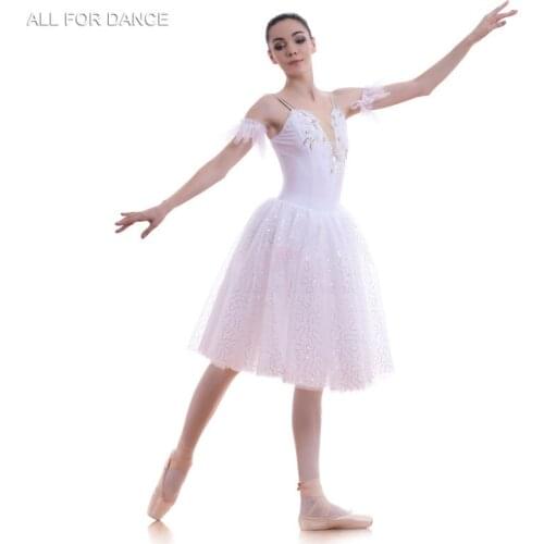 A18712 New arrival White Romantic Length Women & Girl Ballet Costume Tutu Ballerina Dance Costume Ballet Tutu