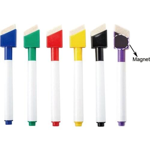 White board marker pen Magnetic Whiteboard Pen Erasable Dry Built In Eraser Office School Supplies