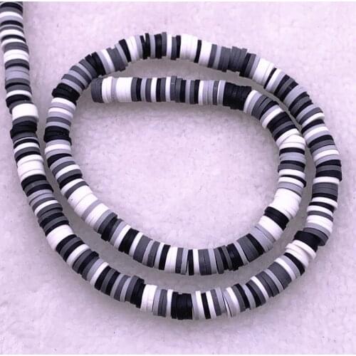 6mm Colour Flat Round Handmade Polymer Clay Beads Spacers Loose Disc Beads for Jewelry Making Findings DIY Accessories #05