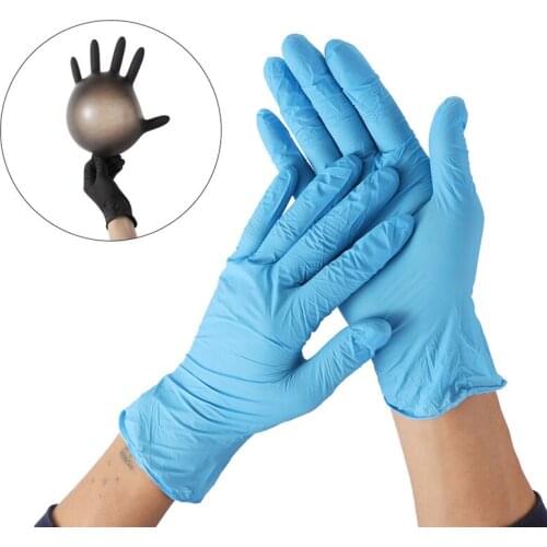 Black Blue Nitrile Gloves guantes 100 Disposable Gloves Latex Dishwashing/Rubber/Garden Gloves Universal For Left And Right Hand