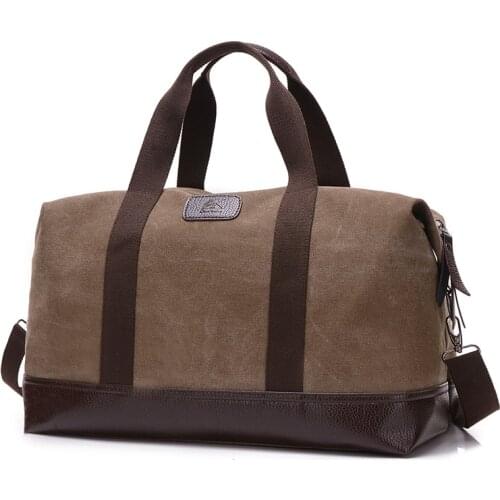 Canvas Leather Men Travel Bags Carry on Luggage Bags Men Duffel Bags Women Handbag Large Capacity Travel Tote Big Weekend Bag
