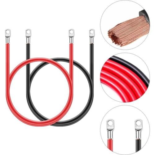 2pcs Marine Power Transfer Red And Black Leads 12V Car RV Auto Battery Cable With Ring Terminals Inverter Charger Accessories