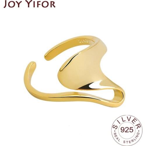 925 Sterling Silver Rings for Women Curve Lines Vintage Wedding Trendy Jewelry Large Adjustable Antique Rings Anillos