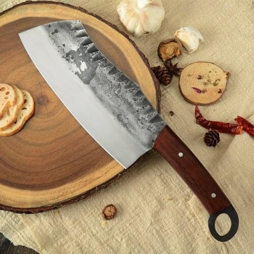 ZEMEN Multi-Function Kitchen Knife, Versatile Cooking Tool, Ultra-Sharp Blade and Irregular Surface 8-Inch Chinese Meat Cleaver