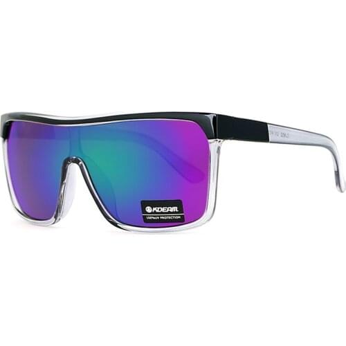 KDEAM UV400 High Quality PC Sunglasses Men Oversized Sun Glasses One Piece Lens Driving Cool Goggles Gafas de sol Women
