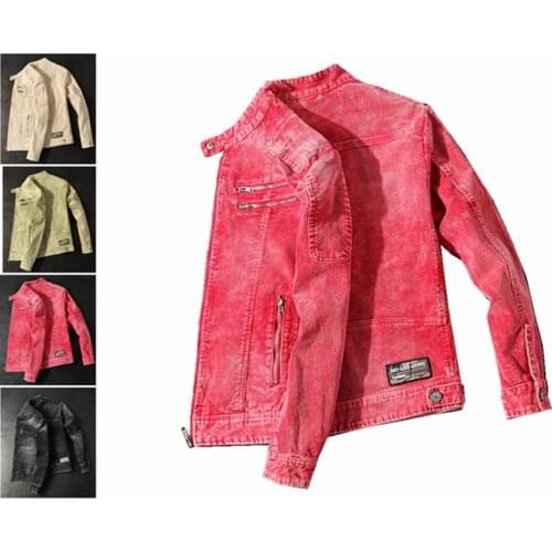 New European and American corduroy jacket for men retro slim baseball jacket casual velvet jacket