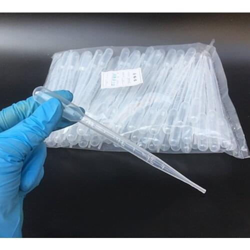 100pcs ,3ml Plastic Disposable Graduated Pipette Graduated Transparent pipettes Dropper Laboratory Polyethylene Makeup Tools