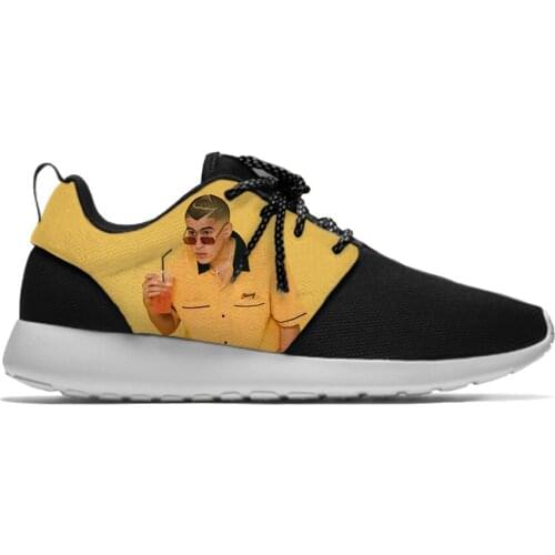 Bad Bunny Hip Hop Rapper Rap Funny Fashion Classic Sport Running Shoes Casual Breathable Lightweight 3D Print Men Women Sneakers