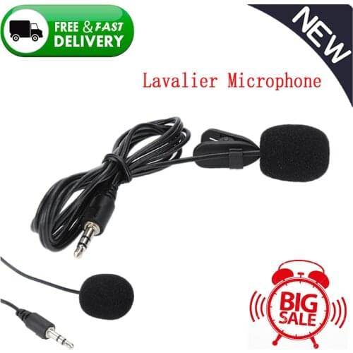 3.5mm Mini Studio Professionals Speech Mic Portable w/Clip Wired for PC Desktop Notebook External Buttonhole Lavalier Microphone