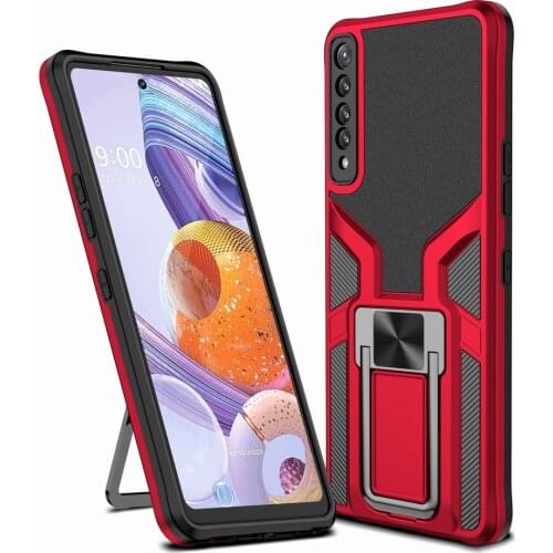 Shockproof Capa for LG Stylo 7 Case for LG Stylo 7 5G Magnetic Car Holder Fold Kickstand Armor Case Soft TPU Bumper Back Cover