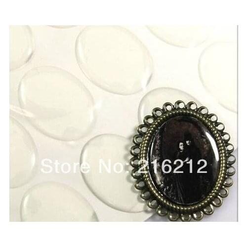 Clear 25*18mm oval epoxy sticker 1 inch 3D crystal Bottle caps ellipse sticker
