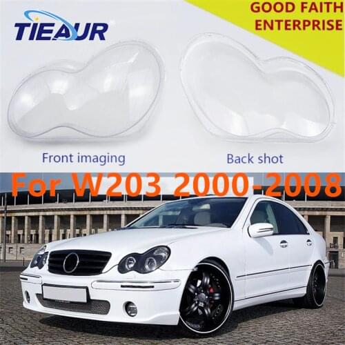 Headlight Transparent Lens Cover for Benz C-Class W203 C180 C200 C230 C260 C280 4Doors Headlamp Shell Lampshade 00-08 Replaced