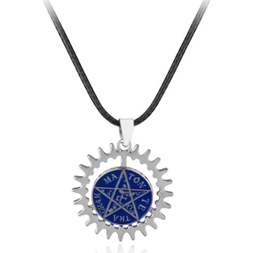 Drop Shipping Supernatural Necklace Pentagram Angel Wicca Dean Winchester Jensen Ackles Alloy pendant High Quality necklaces
