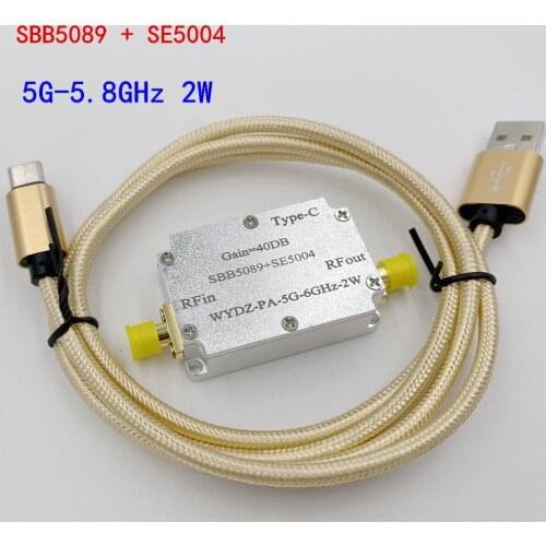 SBB5089+SE5004 5G-6GHz 2W Microwave RF Power Amplifier 40DB WYDZ-PA-5G-6GHz-2W