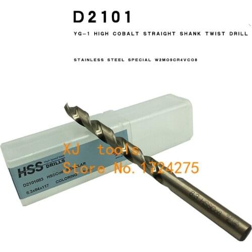 Made in Korea YG-1 D2101 7.1-10mm 5pcs/set HSS-C08% M42 Twist drill Processing: stainless steel. Alloy steel. Aluminum etc