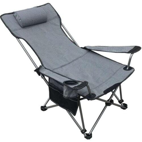 Chaise Lounge Outdoor Folding Deck Chair Camping Foldable Portable Reclining Beach Chair For Garden Lawn Travel Lightweight Bed