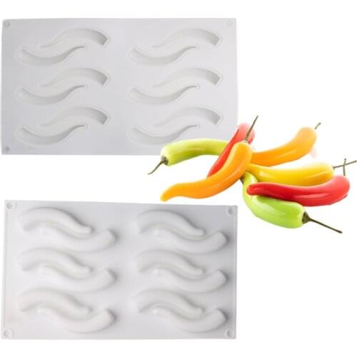 3D Chili Silicone Mold 12 Cell Hot Pepper Mousse Mould Handmade Capsicum Dessert Molds Cake Decorating Tools