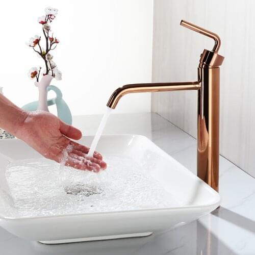 Bathroom Basin Faucet Chrome/Black/Brushed Gold/Gold/Rose gold Brass Cold And Hot Water Mixer Tap Deck Mounted