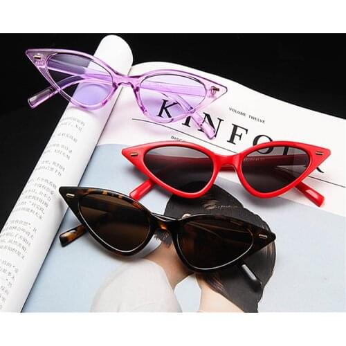 Vintage Cateye Sunglasses Women Sexy Retro Small Cat Eye Sun Glasses Brand Designer Colorful Eyewear for Female