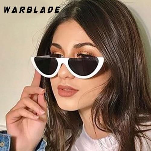 WarBLade New Trendy Half Frame Rimless Flat Top Sunglasses Women 2020 Fashion Clear Glasses Brand Designer For Female Oculos