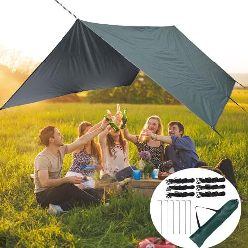 3mx3m Awning Waterproof Tarp Tent Outdoor Camping Sun Shelter Canopy Sunshade Sun Shade Beach Garden Picnic Tourist Tarp