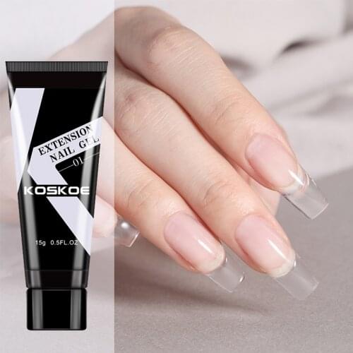 LEMOOC Crystal Extend UV Nail Building Finger Extension Nail Art Gel varnish Pink White Clear Jelly Gel Nail Art 5g