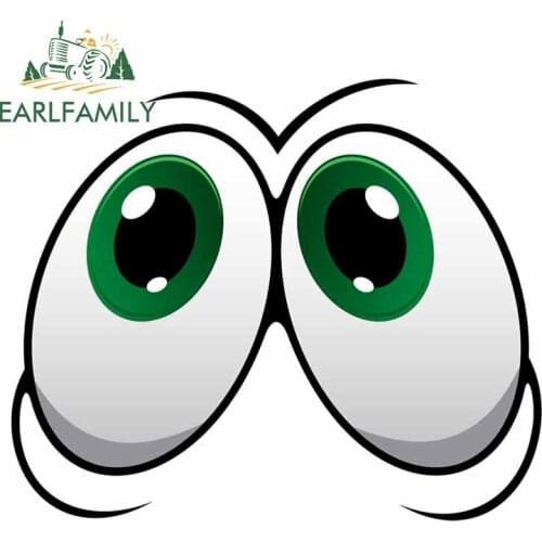 EARLFAMILY 13cm x 11cm for Eye Cartoon Vinyl Car Stickers Surfboard Scratch-proof Window Trunk Decoration Waterproof Decal