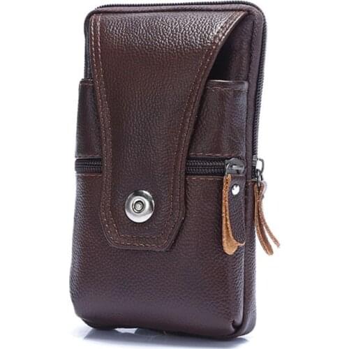 Vintage Leather Waist Bag Phone Pouch Belt Hip Belt Loop Holster Wallet Carry Case Sport Purse for Men