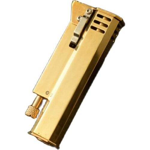 Handmade Vintage Brass Kerosene Lighter Retro Grinding Wheel Gasoline Lighter