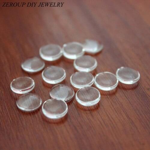 ZEROUP Handmade Transparent Clear Glass Cabochon 10mm Round Supplies for Jewelry Accessories 50pcs