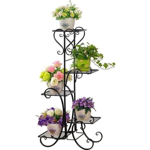 Iron Flower Shelf Balcony Flower Pot Shelf Multi-layer Indoor Living Room Rack Pot Rack European Five-layer Plant Stand