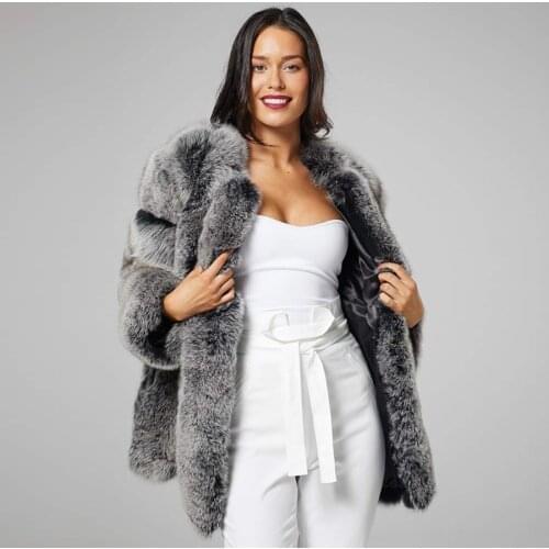 Women Fur Coat Premium Quality Fox Fur Jacket 2021 New Fashion Warm Overcoat Color Customize
