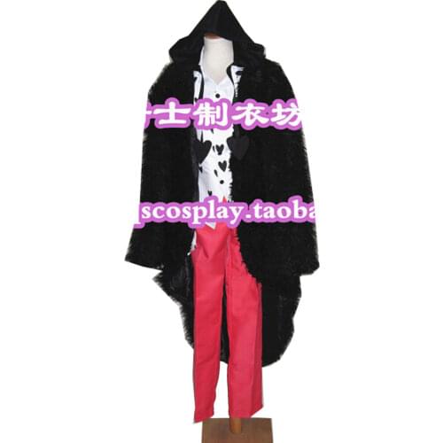 2017 One Piece Donquixote Rosinante Corazon Cosplay Costume for Sale top+pant+coat+hat