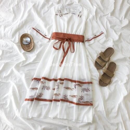 2021 traditional chinese costumes women fairy hanfu flower print dress stage performance folk dancing suit woman fairy dress