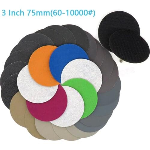 3 Inch 75mm Round Abrasive Sandpaper 60-10000 Grit Wet And Dry Grinding Flocking Disc Sandpaper Used For Antique Polishing