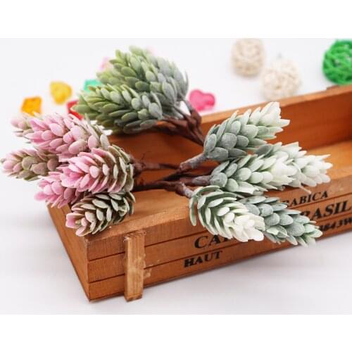 6pcs color pine cone artificial flower pineapple artificial plant wedding home decoration DIY scrapbook gift box craft flower