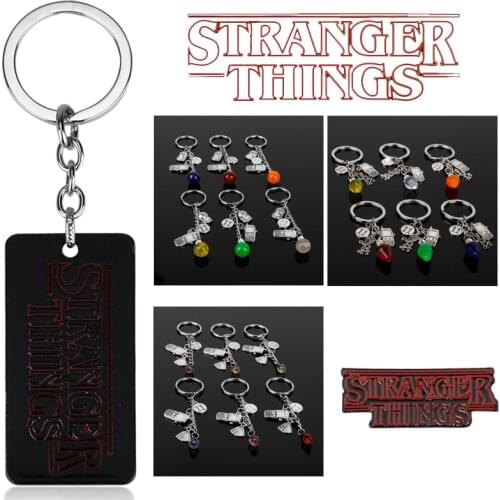 Брелок Stranger Things Keychain Charms Key Ring 11 Letter tree Lamp Pendants Keychains Movie Prop Key Chain llaveros porte clef