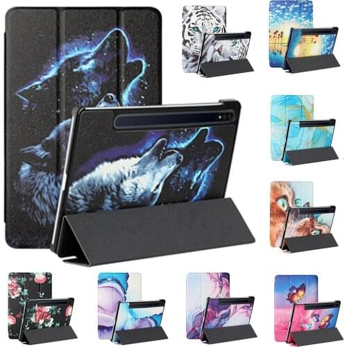 Case For Samsung Galaxy Tab S7 Plus 12.4'' SM-T970 T975 Smart Patterned PU Leather Shockproof Hard Cover For S7 Tablet Cases