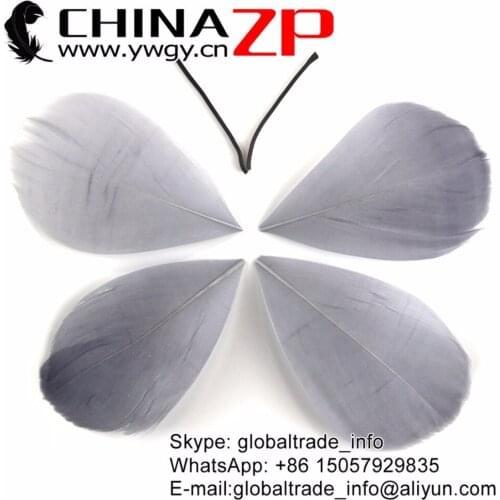 CHINAZP Wholesale 100pcs/lot Size 3-7cm Hand Selected Colored Grey Goose Trimmed Feathers Earring Embellishments