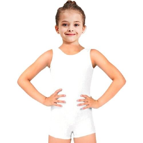 Ensnovo Girls Kids Sleeveless Tank Top Biketard Spandex Ballet Dancewear Leotard Shorty Boys Toddler Leotard Unitard