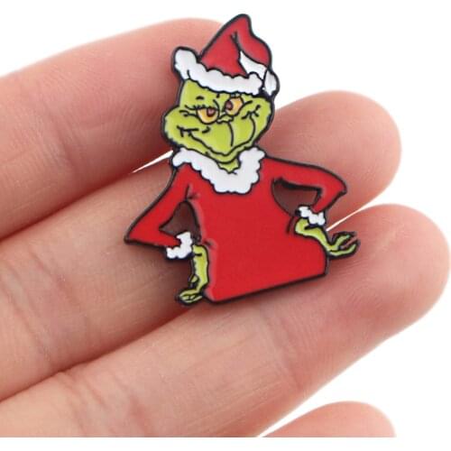 DZ1452 Christmas Monster Anime Figures Creativity Hard Enamel Pin Badge Backpack Collar Lapel Jewelry Friends Birthday Gifts