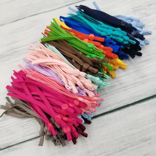 100 Pcs mask Sewing Elastic Band Cord with Adjustable Buckle Stretchy Mask Earloop Lanyard Earmuff Rope DIY Making Supplies